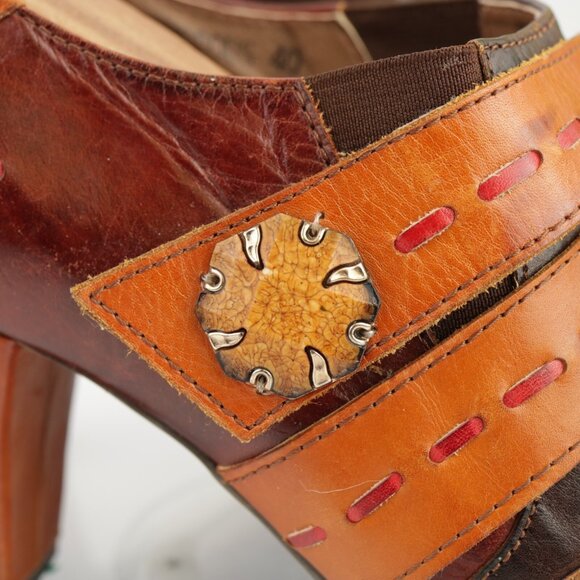 Spring Step Womens Wondrous Boot Size 40 9 Tan Brown Leather Block Heel  Booties - Picture 3 of 12